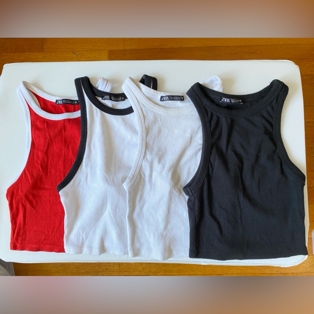 Set of 4 Zara cropped tank tops XS/S